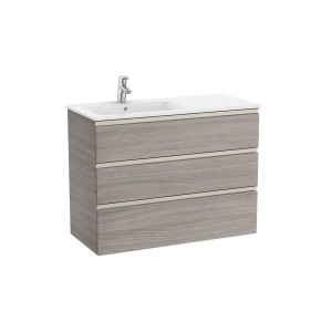 The gap unik meuble 3 tiroirs + lavabo slim gauche 1000mm city oak - ROCA A851491402 