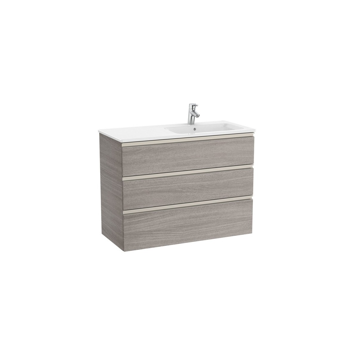 The gap unik meuble 3 tiroirs + lavabo slim droite 1000mm city oak - ROCA A851492402 