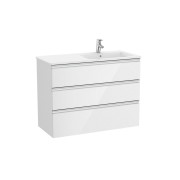 The gap unik meuble 3 tiroirs + lavabo slim drotie 1000mm blanc brillant - ROCA A851492806 