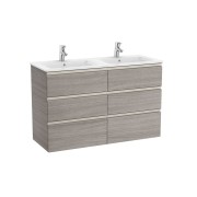 The gap unik meuble 6 tiroirs + lavabo slim double 1200mm city oak - ROCA A851493402 