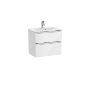 The gap unik meuble 2 tiroirs + lavabo slim 600mm blanc brillant - ROCA A851495806 