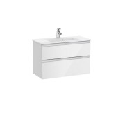 The gap unik meuble 2 tiroirs + lavabo slim 800mm blanc brillant - ROCA A851497806 