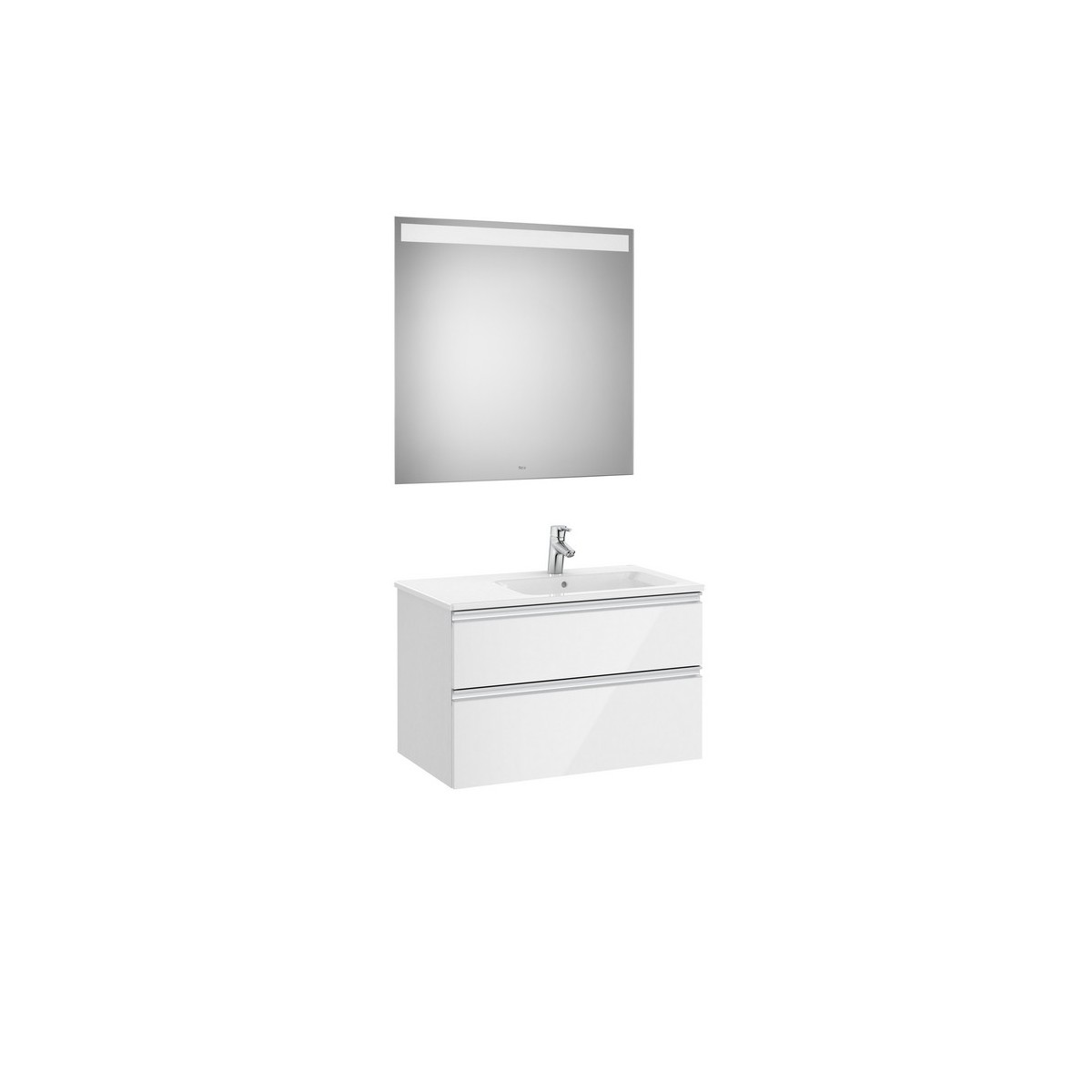 The gap pack 2t lav dte 800mm (unik+miroir) blanc brillant - ROCA A851513806 