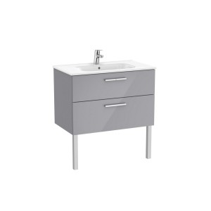 Victoria unik meuble 2 tiroirs + lavabo 800mm gris galet brillant - ROCA A851594516 