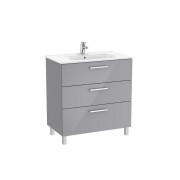 Victoria unik meuble 3 tiroirs + lavabo 800mm gris galet brillant - ROCA A851597516 