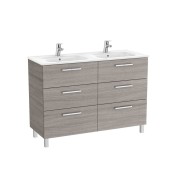 Victoria unik meuble 6 tiroirs + lavabo double 1200mm city oak - ROCA A851601402 