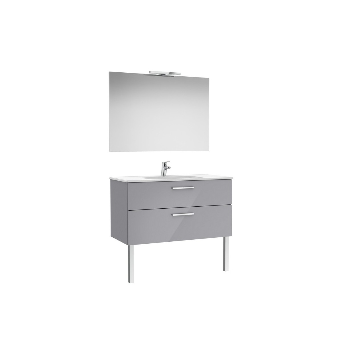 Victoria pack 2 tiroirs 1000mm gris galet brillant - ROCA A851605516 