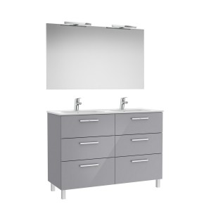 Victoria pack 3 tiroirs 1200mm gris galet brillant - ROCA A851609516 