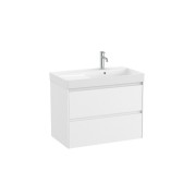 Ona unik meuble 2 tiroirs + lavabo en fineceramic droite 800mm blanc mat - ROCA A851690509 