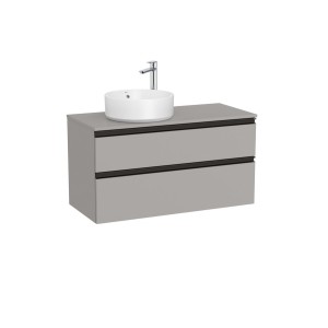 The gap meuble 2t pr vasq à gche 1000 mm gris moyen mat/poignées noires - ROCA A851959547 