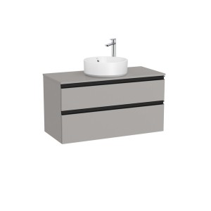 The gap meuble 2t pr vasq centrée 1000 mm gris moyen mat/poignées noires - ROCA A851960547 