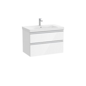 The gap unik 2t lavabo mural 800 mm blanc brillant/poignées alu brillantes - ROCA A851964806 
