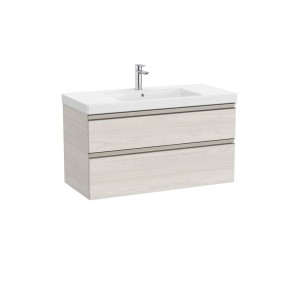 The gap unik 2t lavabo mural centré 1000 mm frêne nordic/poignées nickel mat - ROCA A851965434 