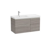 The gap unik 2t+1p lavabo mural asym gche 1000 mm city oak/poignées nickel mat - ROCA A851968402 