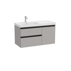 The gap unik 2t+1p lavabo mural asym gch 1000 gris moyen mat/poignées noir - ROCA A851968547 