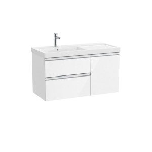 The gap unik 2t+1p lavabo mural asym gche 1000 blanc brill/poignées alu brill - ROCA A851968806 