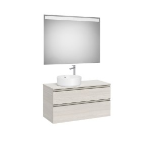 The gap pack 2t pour vasque à gauche 1000mm frêne nordic/poignées nickel mat - ROCA A851971434 