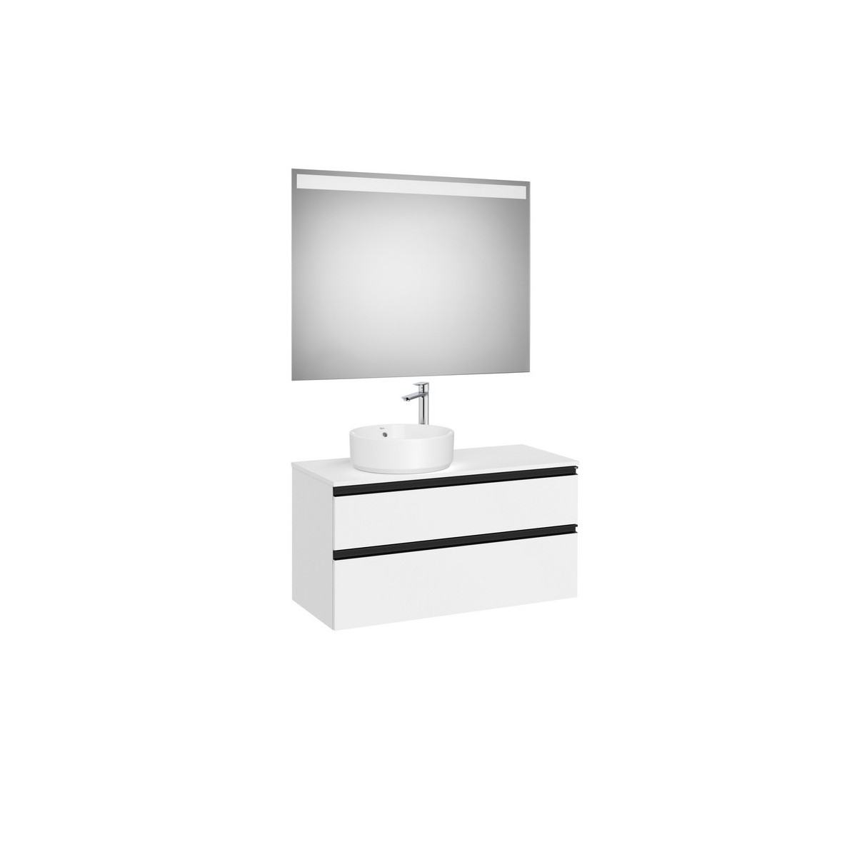 The gap pack 2t pour vasque à gauche 1000mm blanc mat/poignées noires - ROCA A851971509 