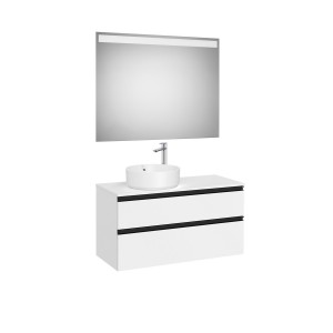 The gap pack 2t pour vasque à gauche 1000mm blanc mat/poignées noires - ROCA A851971509 