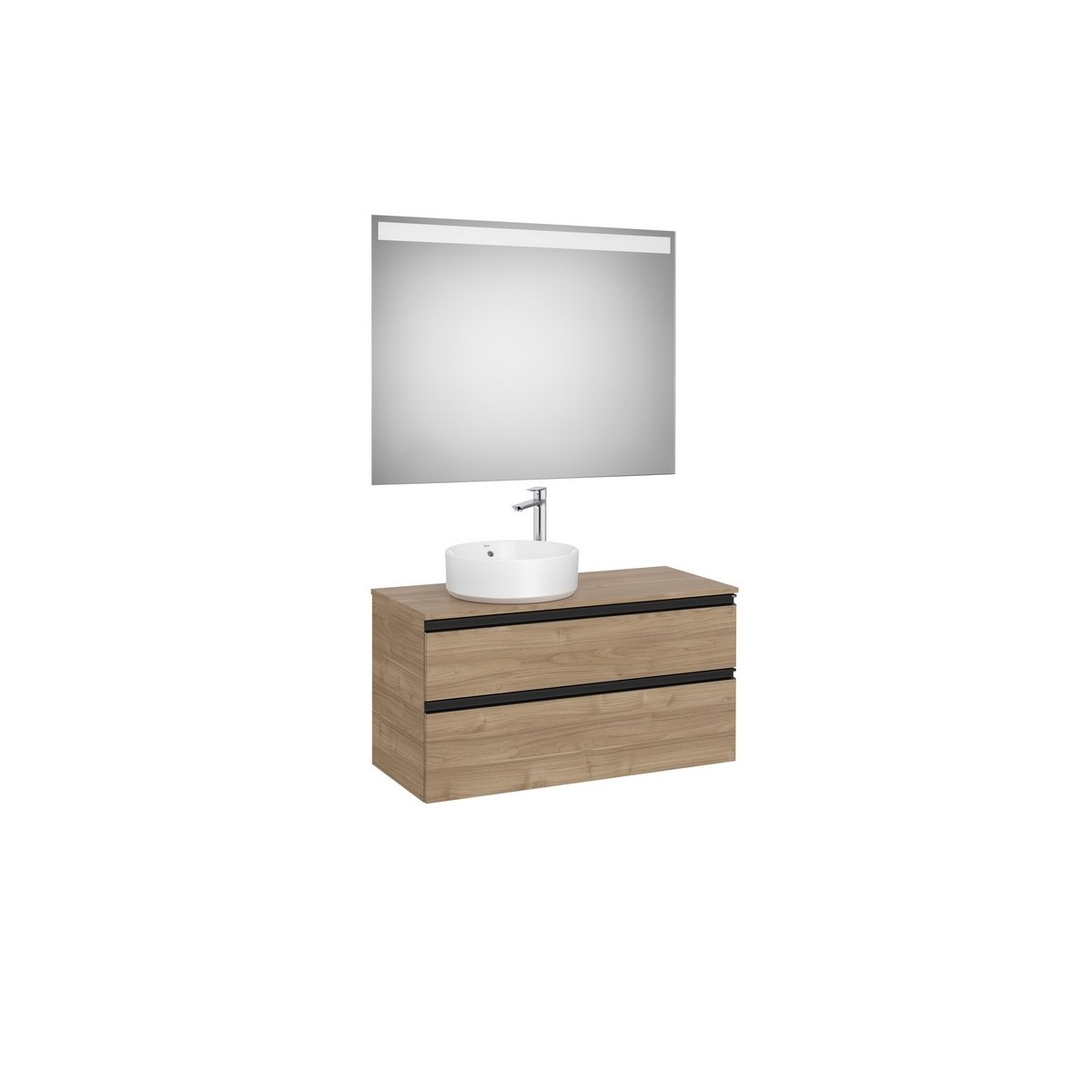 The gap pack 2t pour vasque à gauche 1000mm noyer/poignées noires - ROCA A851971517 