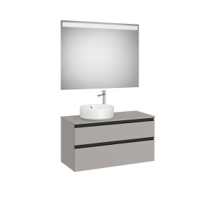 The gap pack 2t pour vasque à gauche 1000mm gris moyen mat/poignées noires - ROCA A851971547 