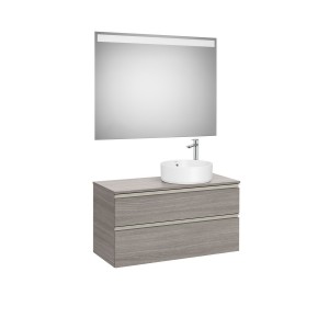 The gap pack 2t pour vasque à droite 1000mm city oak/poignées nickel mat - ROCA A851972402 