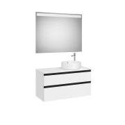 The gap pack 2t pour vasque à droite 1000mm blanc mat/poignées noires - ROCA A851972509 