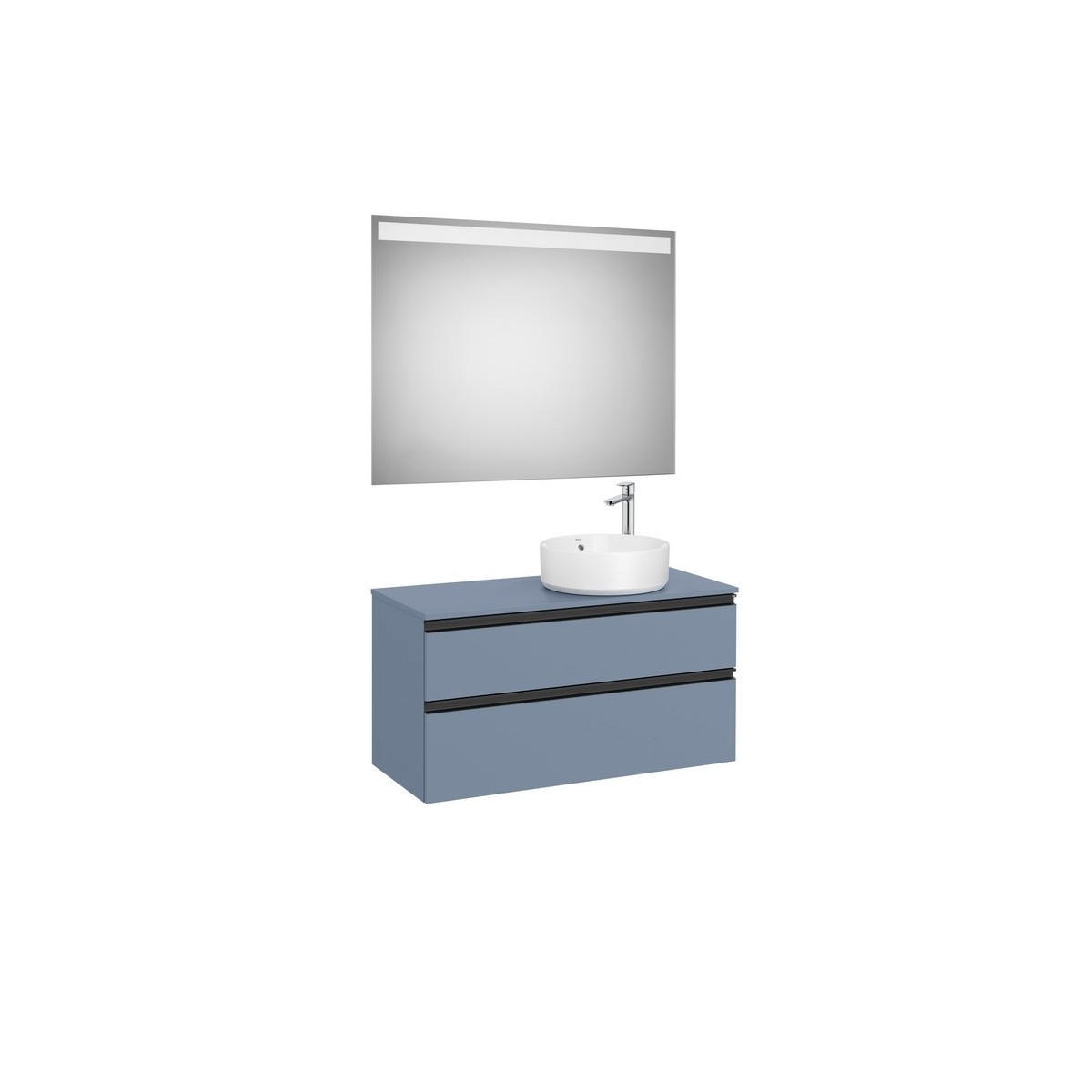 The gap pack 2t pour vasque à droite 1000mm bleu mat/ poignées noires - ROCA A851972548 