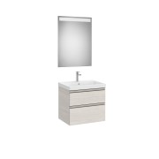 The gap pack 2t lavabo mural 600mm frêne nordic/poignées nickel mat - ROCA A851974434 