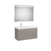The gap pack 2t lavabo mural gauche 1000mm city oak/poignées nickel mat - ROCA A851977402 