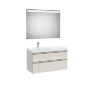 The gap pack 2t lavabo mural gauche 1000mm frêne nordic/poignées nickel mat - ROCA A851977434 