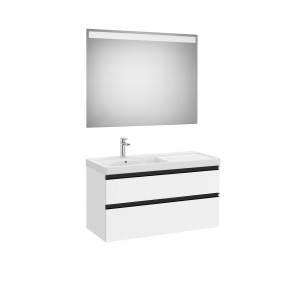 The gap pack 2t lavabo mural gauche 1000mm blanc mat/poignées noires - ROCA A851977509 