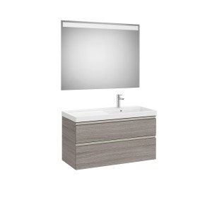 The gap pack 2t lavabo mural droite 1000mm city oak/poignées nickel mat - ROCA A851978402 