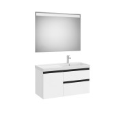 The gap pack 2t + 1p lavabo mural droite 1000mm blanc mat/poignées noires - ROCA A851980509 