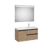 The gap pack 2t + 1p lavabo mural droite 1000mm noyer/poignées noires - ROCA A851980517 