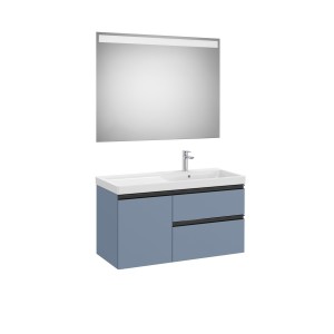 The gap pack 2t + 1p lavabo mural droite 1000mm bleu mat/ poignées noires - ROCA A851980548 