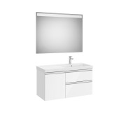 The gap pack 2t+1p lavabo mural droite 1000 blanc brill/poignées alu brillantes - ROCA A851980806 