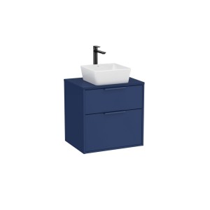 Optica meuble 2 tiroirs pour vasque à poser + plan 600 mm bleu acier mat - ROCA A851986551 