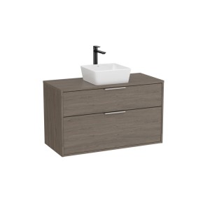 Optica meuble 2 tiroirs pour vasque à poser + plan 1000 mm chêne foncé - ROCA A851988537 