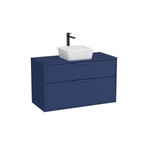 Optica meuble 2 tiroirs pour vasque à poser + plan 1000 mm bleu acier mat - ROCA A851988551 