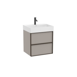 Inspira unik 2 tiroirs 600x490mm gris mat - ROCA A851990510 