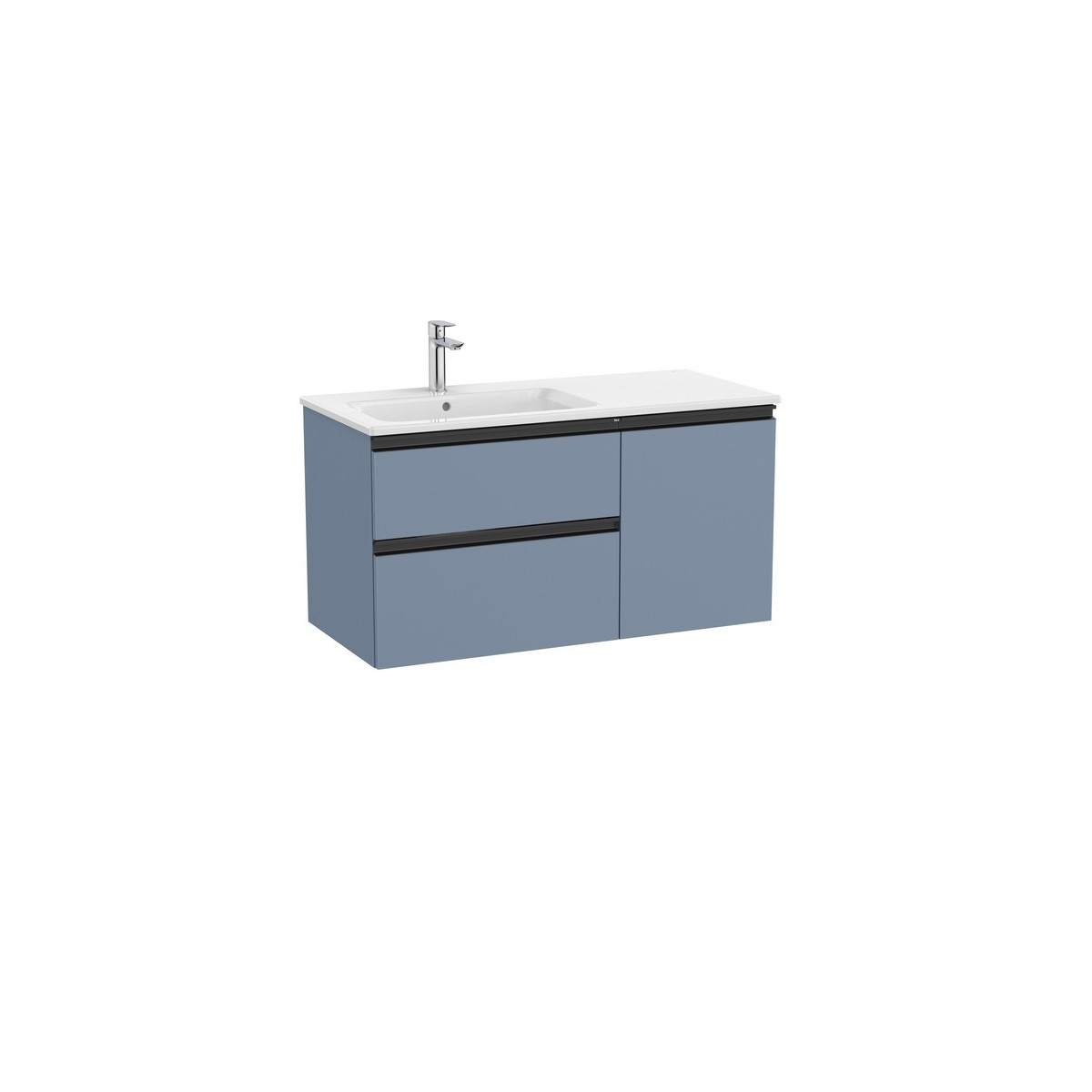 The gap unik 2t+1p lavabo asym gauche slim 1000 bleu mat/ poignées noires - ROCA A851996548 