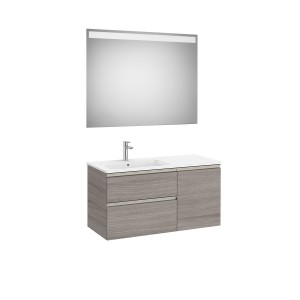 The gap pack 2t+1p 1000 mm asym gche (unik+miroir) city oak/poignées nickel mat - ROCA A851998402 