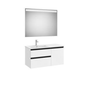 The gap pack 2t+1p 1000 mm asym gche (unik+miroir) blanc mat/poignées noires - ROCA A851998509 