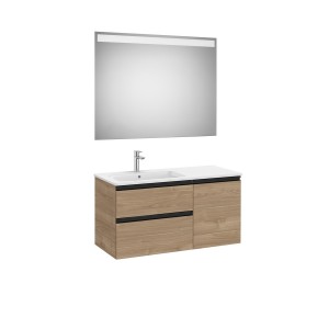 The gap pack 2t+1p 1000 mm asym gche (unik+miroir) noyer/poignées noires - ROCA A851998517 