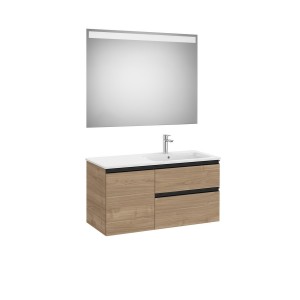 The gap pack 2t + 1p 1000 mm asymétrique droite noyer/poignées noires - ROCA A851999517 