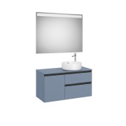 The gap pack 2t + 1p pour vasque à droite 1000mm bleu mat/ poignées noires - ROCA A852001548 