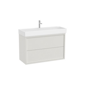Tura unik (solution meuble 2t + lavabo percé 1 trou) 1000 mm blanc cassé mat - ROCA A852035558 