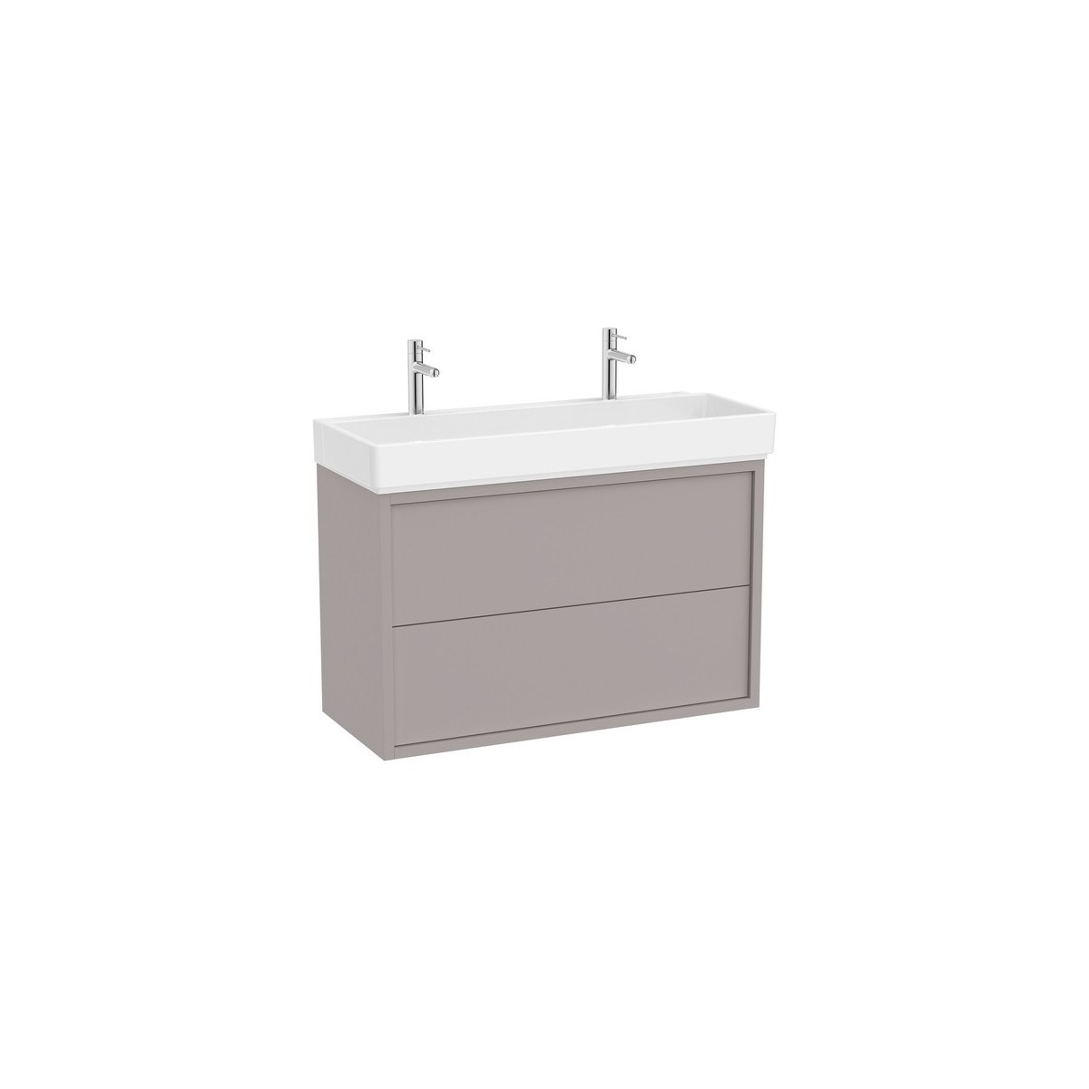 Tura unik (solution meuble 2t + lavabo percé 2 trous) 1000 mm gris clair mat - ROCA A852036559 