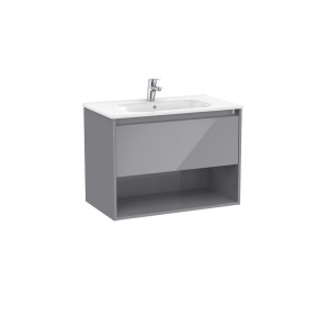 Tenor unik (meuble 1t et 1 niche inférieure + lavabo) 800 mm gris galet brillant - ROCA A852080516 